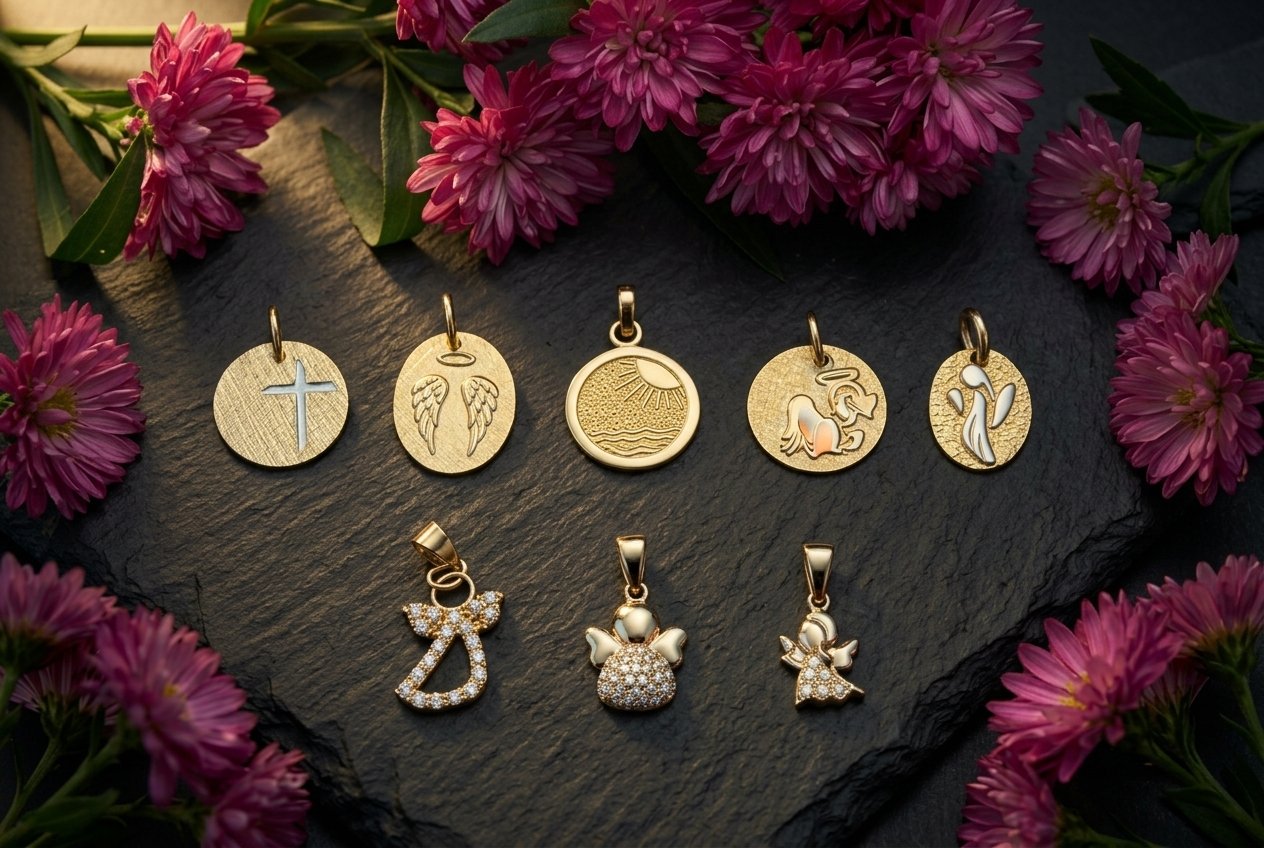 Tauf- und Schutzengel-Anhänger aus 18k Gelbgold – Traditionelles Taufgeschenk