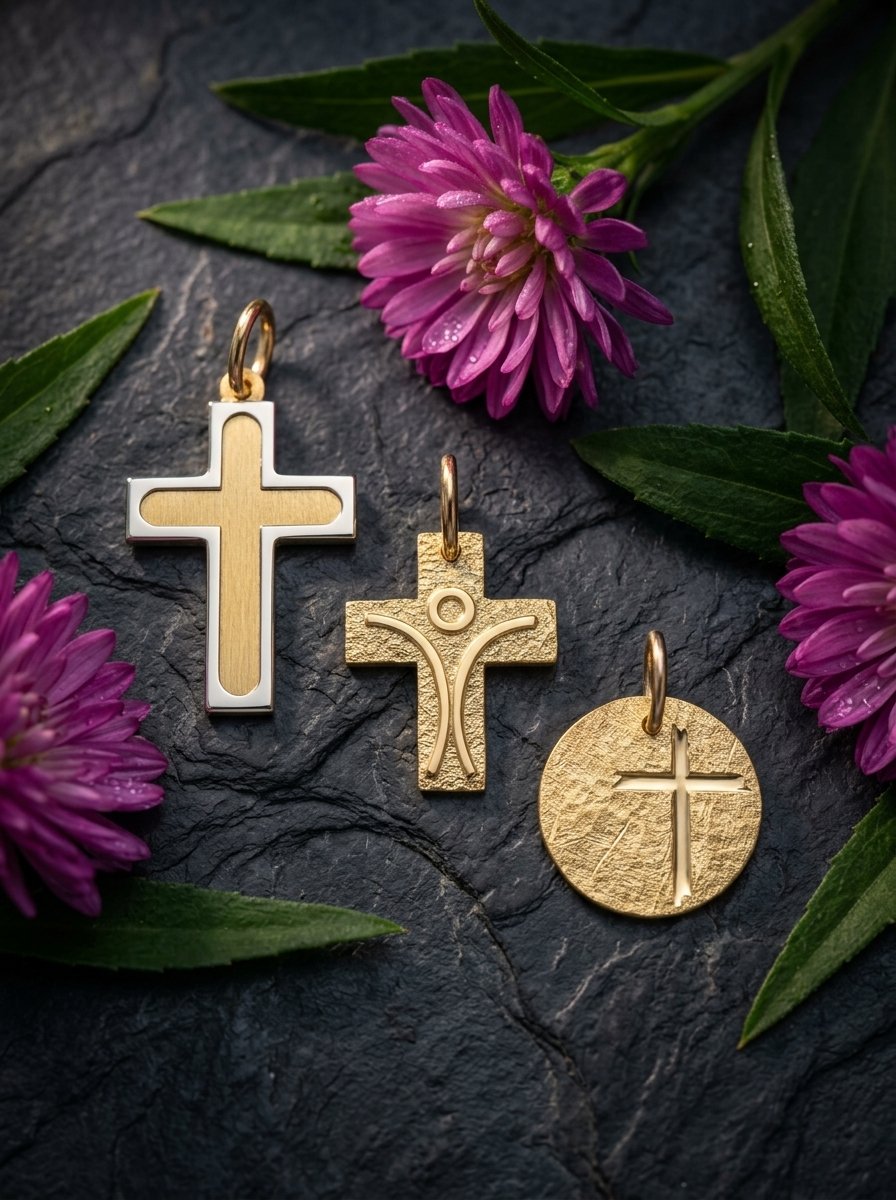 Exklusive 18k Gelbgold Kreuzanhänger und Taufmedaillons – Juwelier Laner